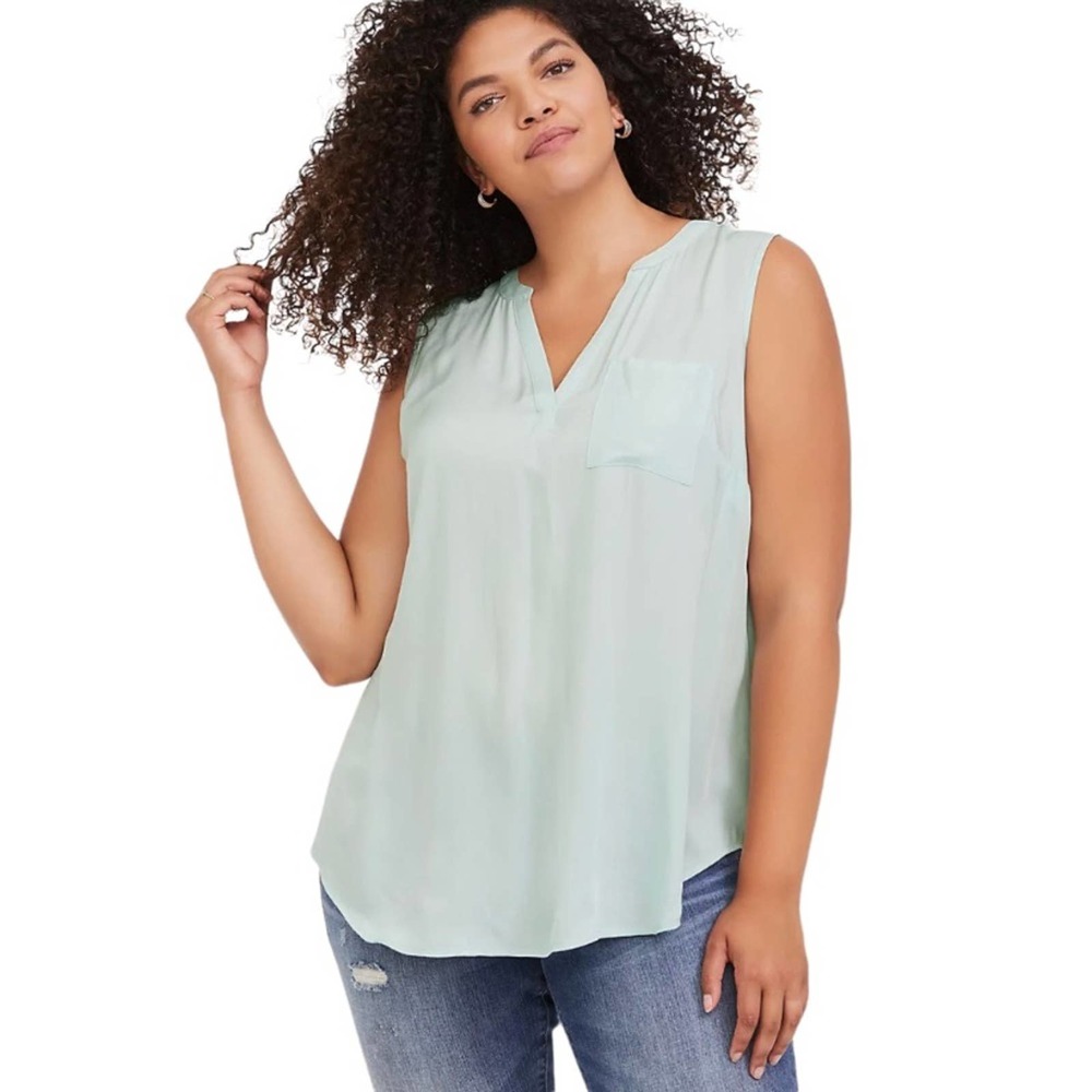 Torrid Twill Button Back Tank